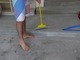 sweeping the floor clean