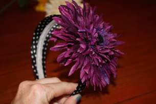 Before gluing find your favorite spot on the headband, then glue in place and add bling!