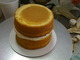 repeat leveling on another cake and place on top, bottom up